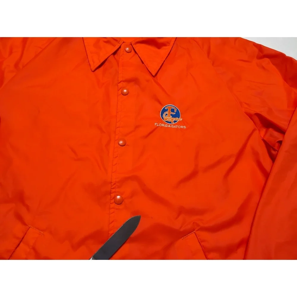 Vintage CHAMPION Running Man Florida Gators Coach Jacket 1960s 1970s Orange XL